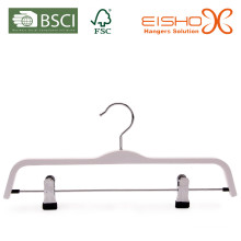 White Laminated Pant Hanger with Clips (pH027)